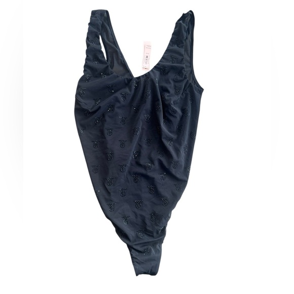 NEW Victoria's Secret VERY SEXY Shine Mesh Sheer Tank Bodysuit Black - Picture 6 of 8